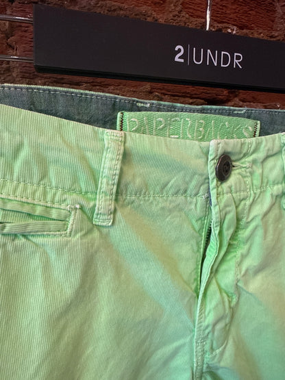 Neon Green Corded Shorts