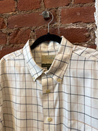 Creme Tan & Black Button Up