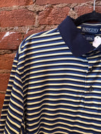 Lands'End Navy Striped Polo