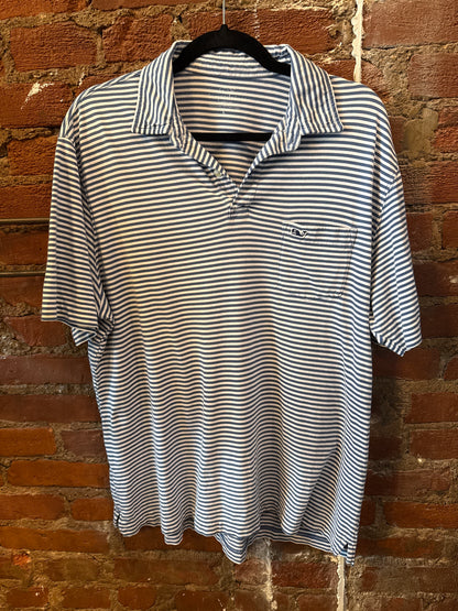Vineyard Vines Blue Striped Polo