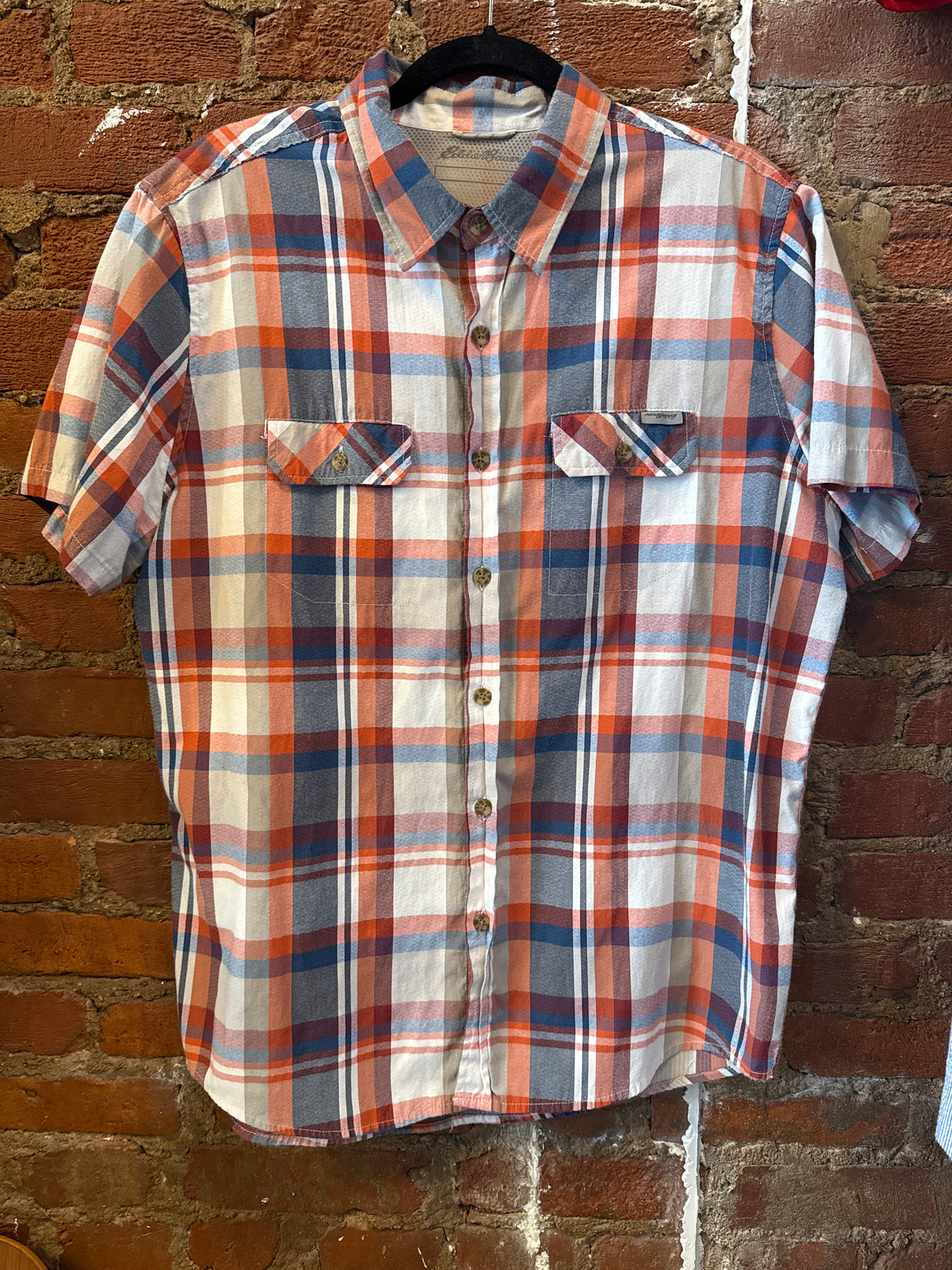 Eddie Bauer Orange/Navy Plaid SS