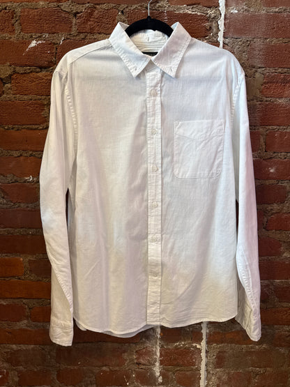 White Oxford Button Up LS