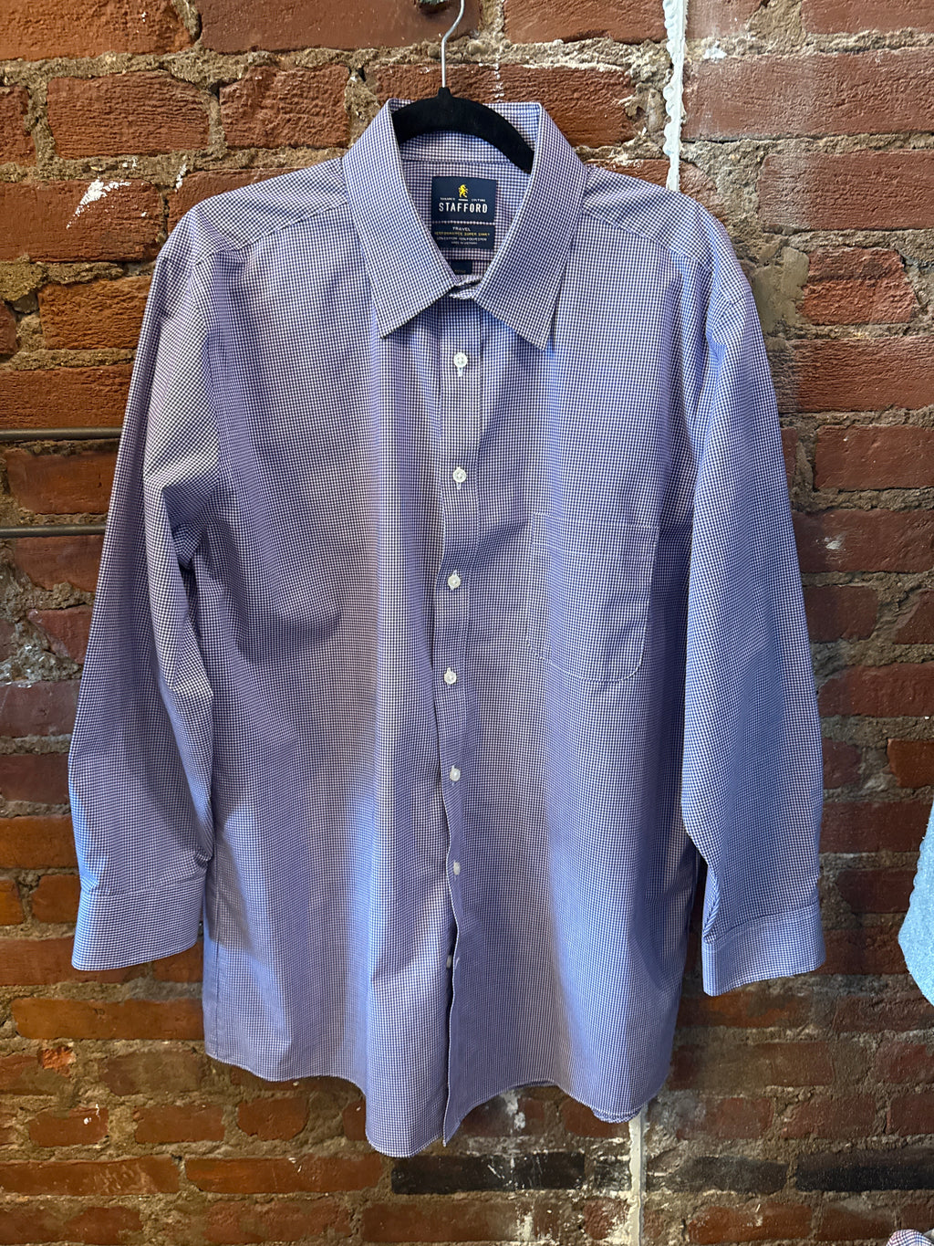 Stafford Purple LS Button Up