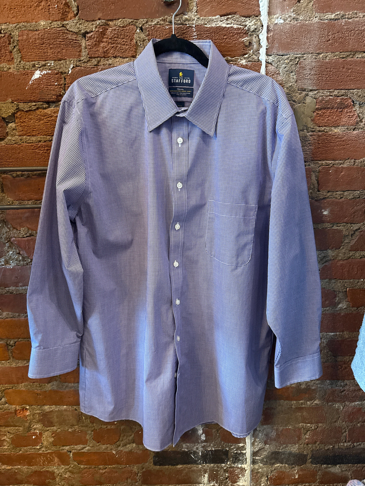 Stafford Purple LS Button Up