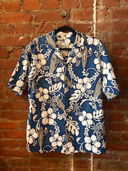 KY'S Navy Hawaiian Shirt
