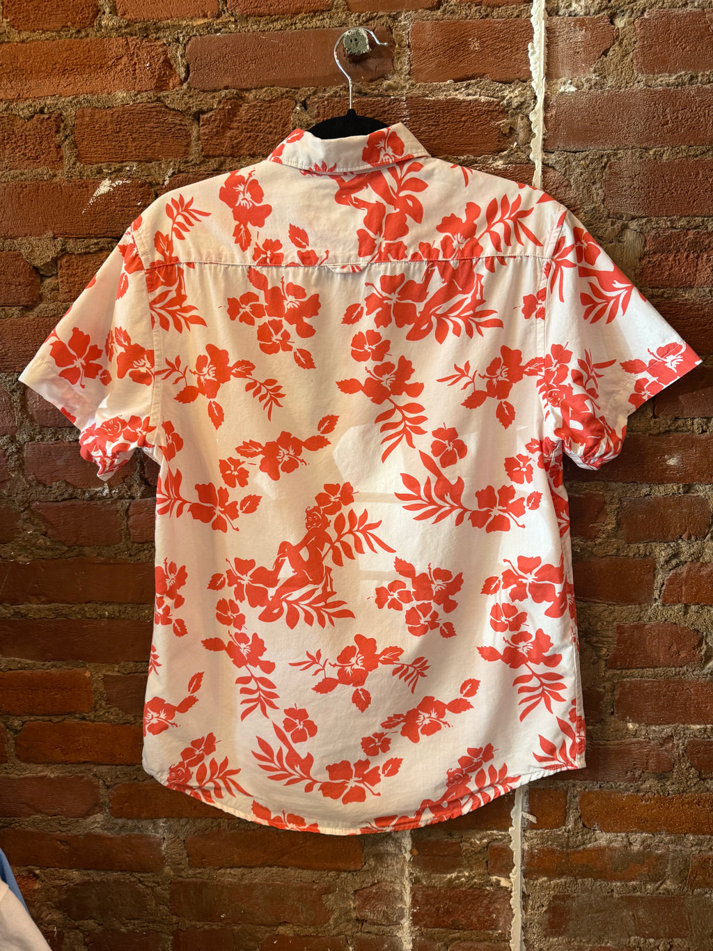 Coral Hawaiian Button Up