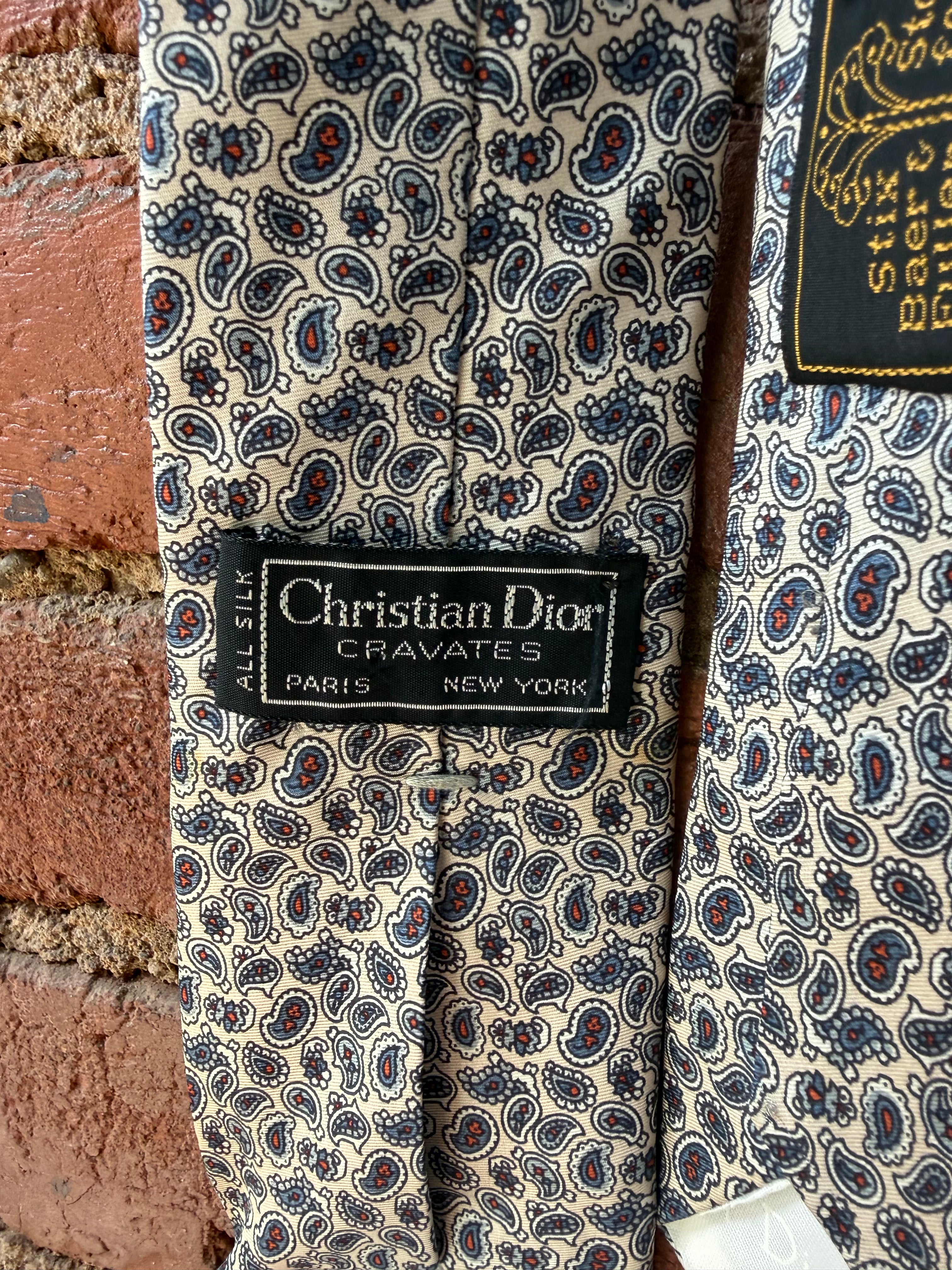 Christian Dior Silk Paisley Tie
