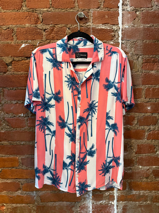 Striped Palm Button Up