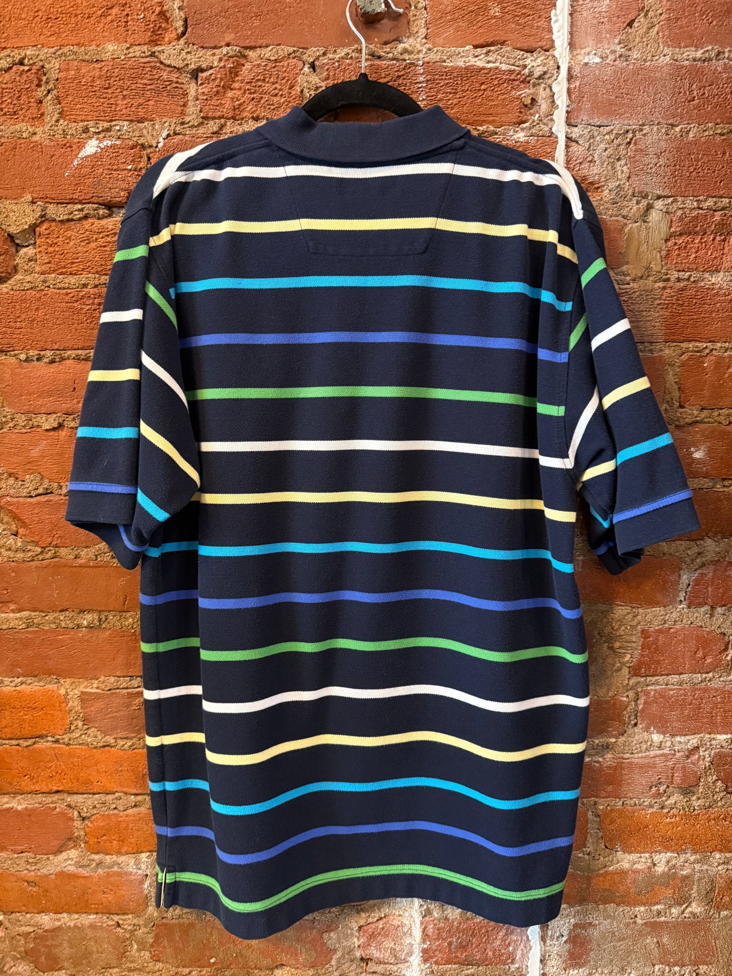 Navy Striped Vintage Polo