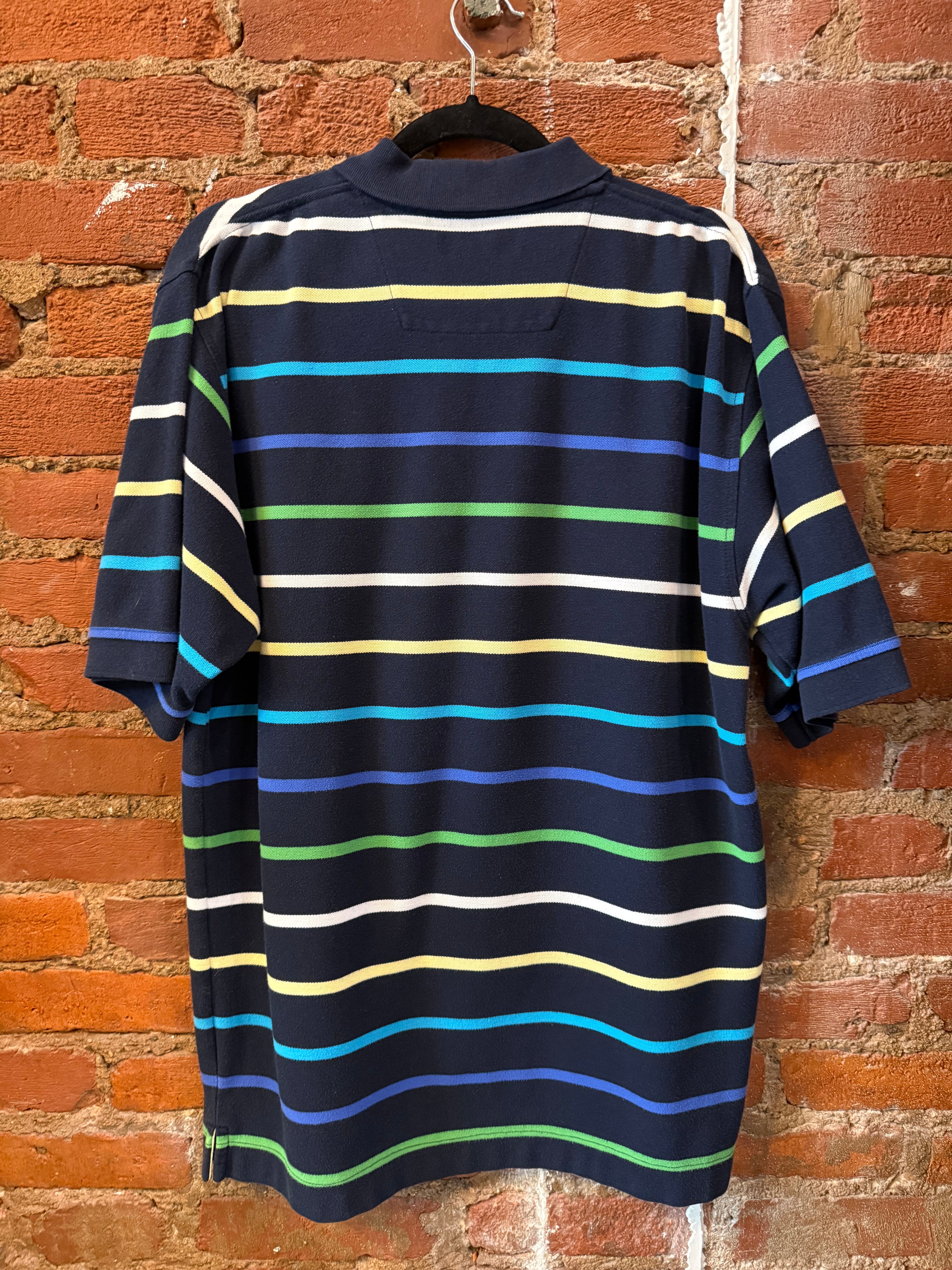 Navy Striped Vintage Polo