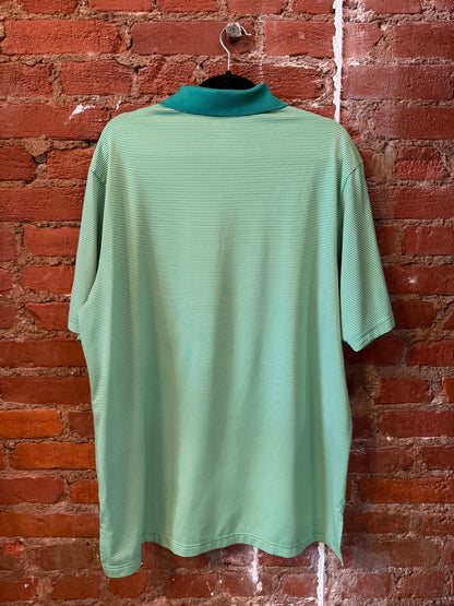Adidas Green Striped Golf Polo