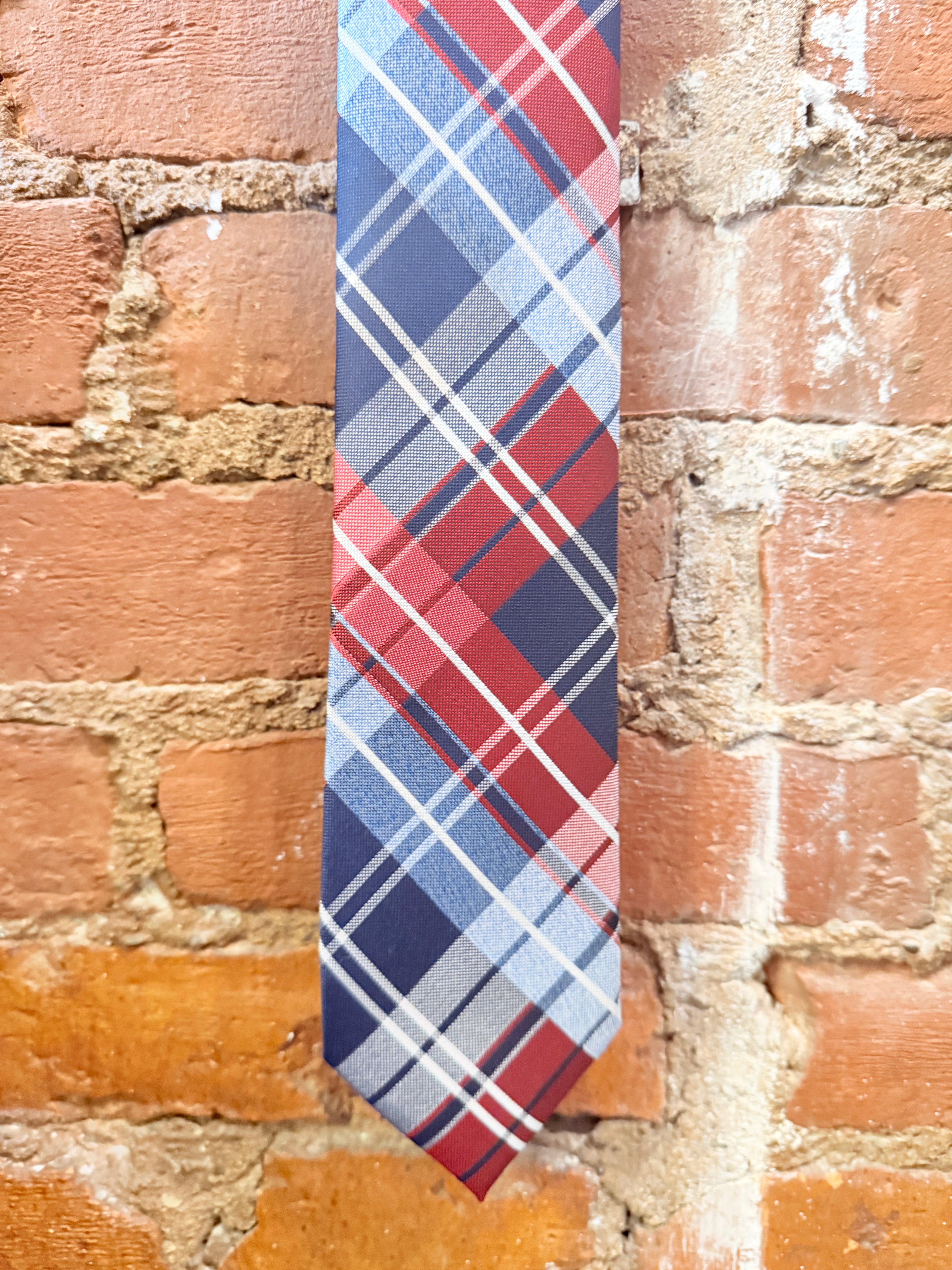 Nautica Red & Blue Plaid Tie