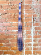 Navy & Pink Striped Silk Tie