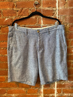 Blue Linen Shorts