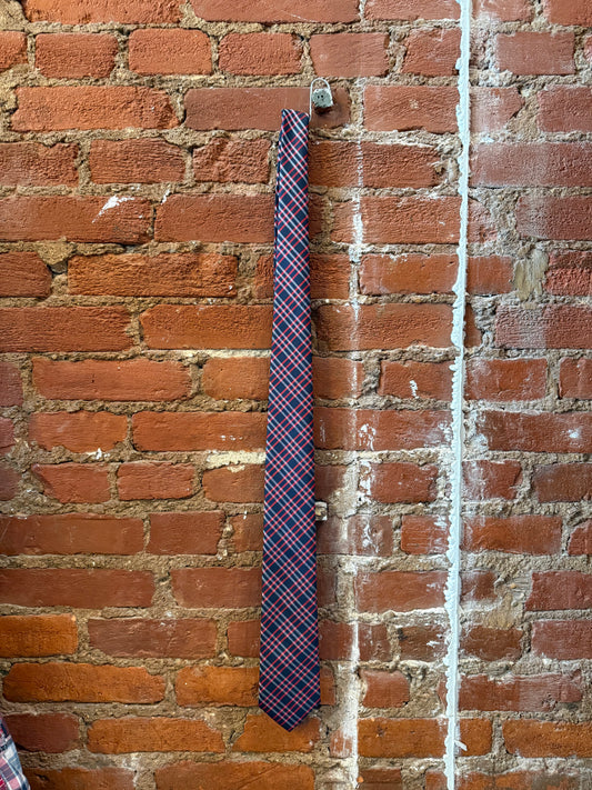 Tommy Hilfiger Red & Navy Plaid Tie