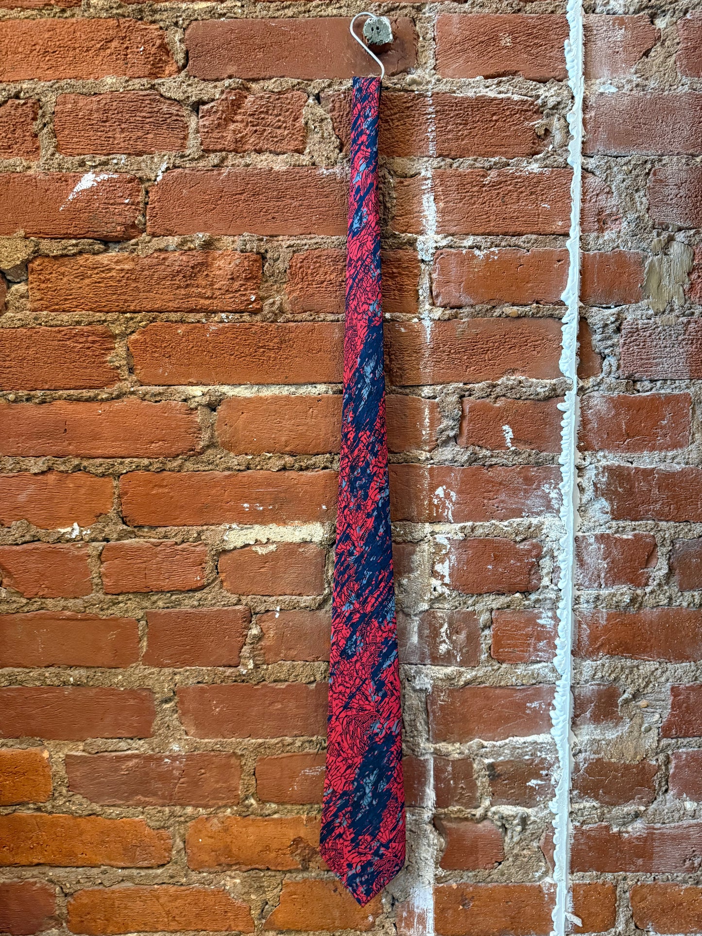 Red & Navy Silk Pierre-G Tie