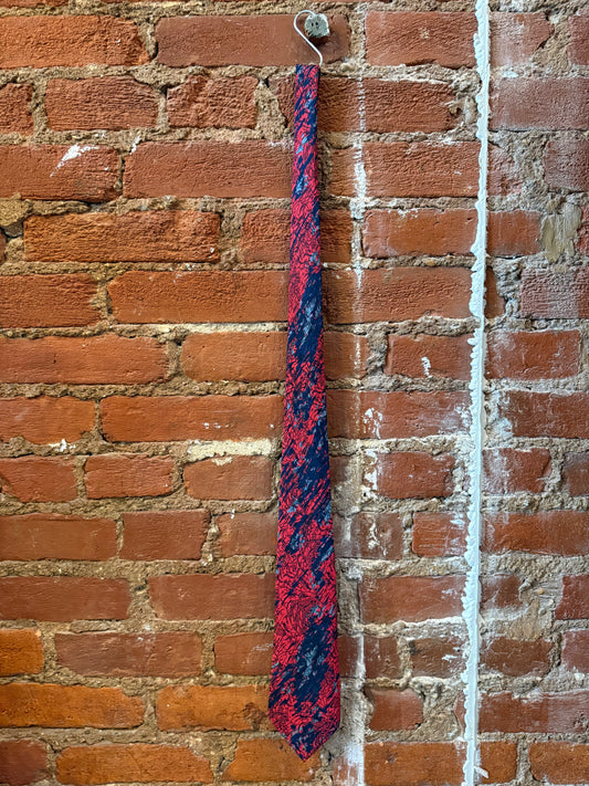 Red & Navy Silk Pierre-G Tie
