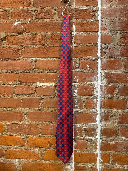 TH Red & Navy Silk Tie