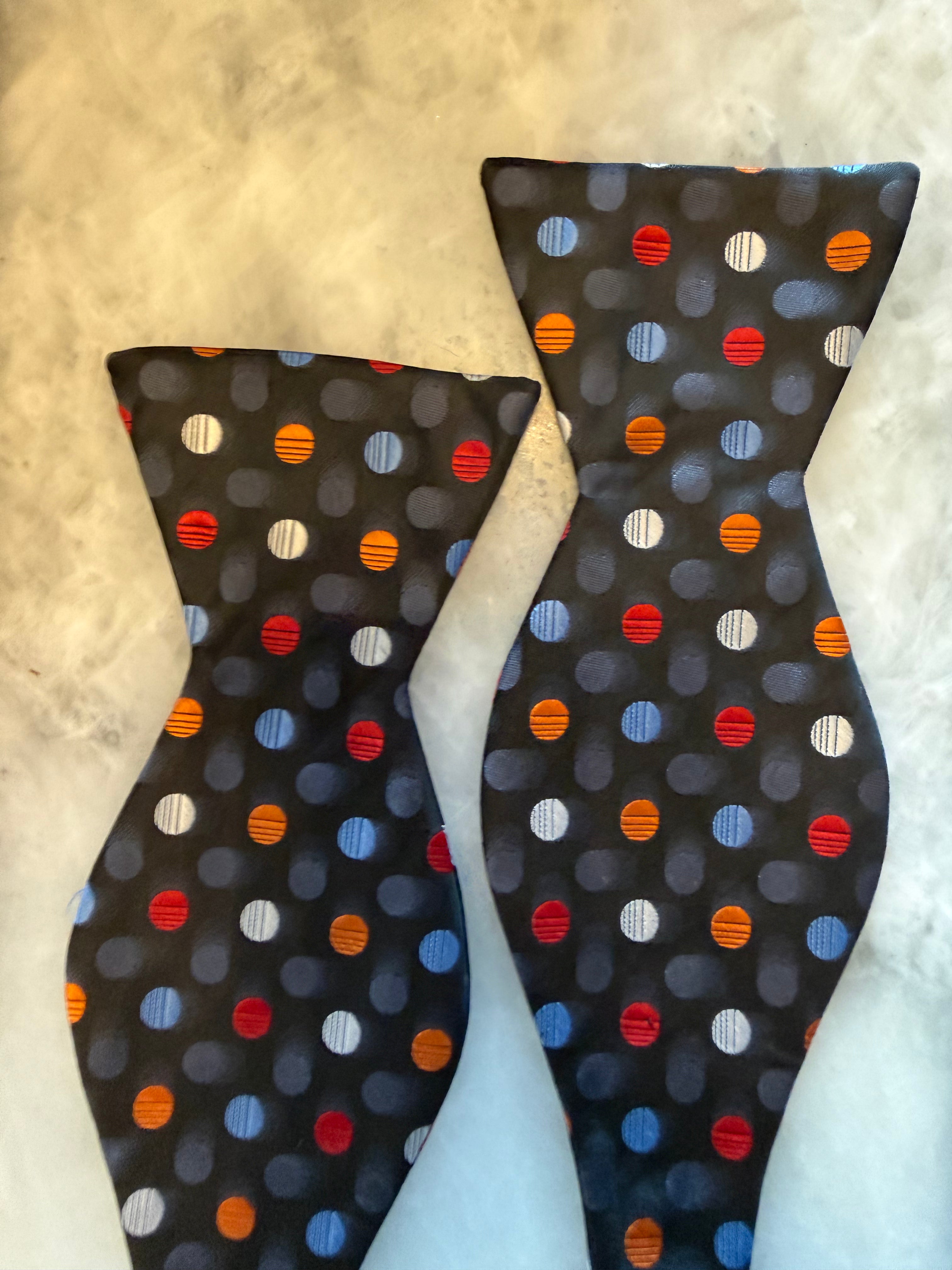 Grey Multi Dot Bow Tie
