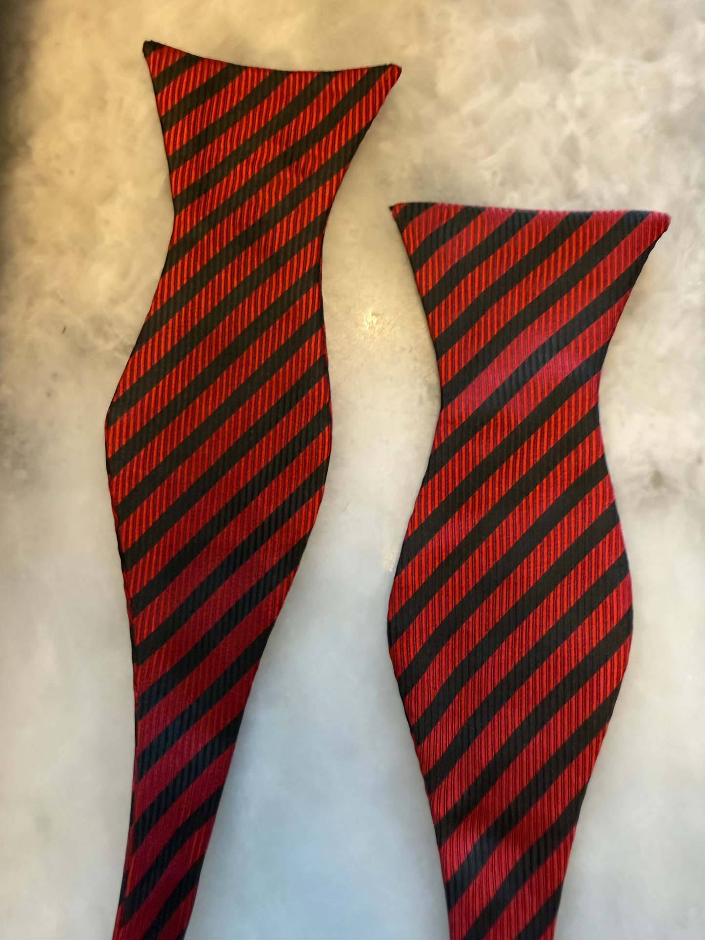 Red & Black Striped Bow Tie