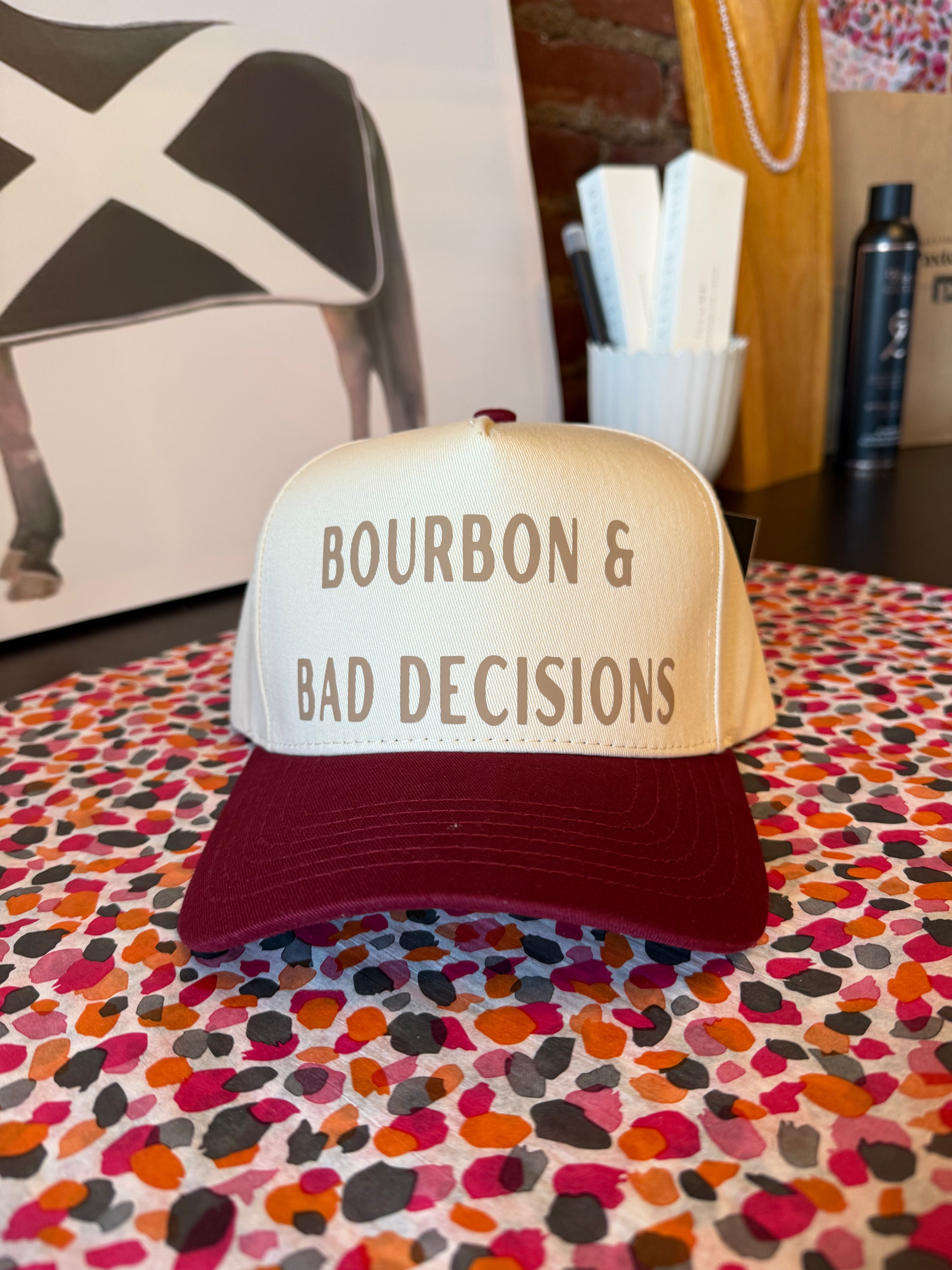 Bourbon & Bad Decisions Two Tone Hat