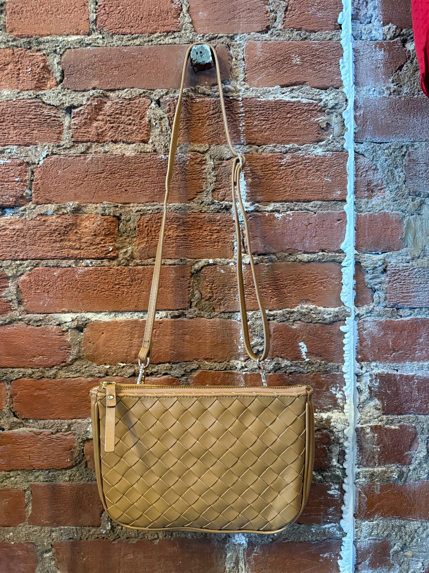 Woven Leather Crossbody Bag