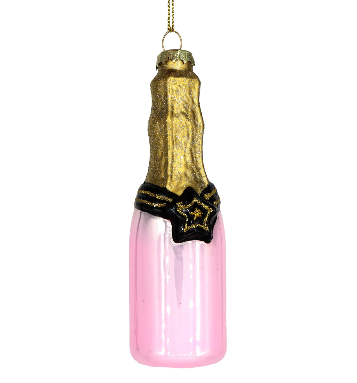 Pink Champagne Bottle Ornament