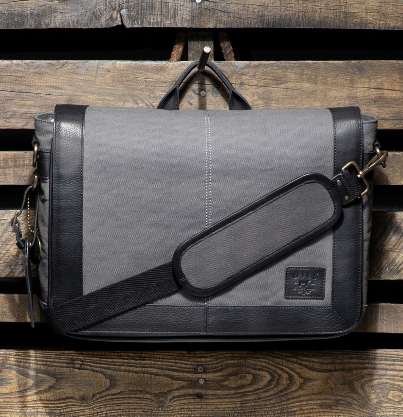 Commuter Slim Messenger- Charcoal & Black