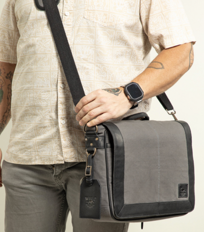 Commuter Slim Messenger- Charcoal & Black