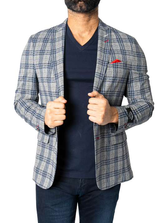 Maceoo Blue Unconstructed Blazer