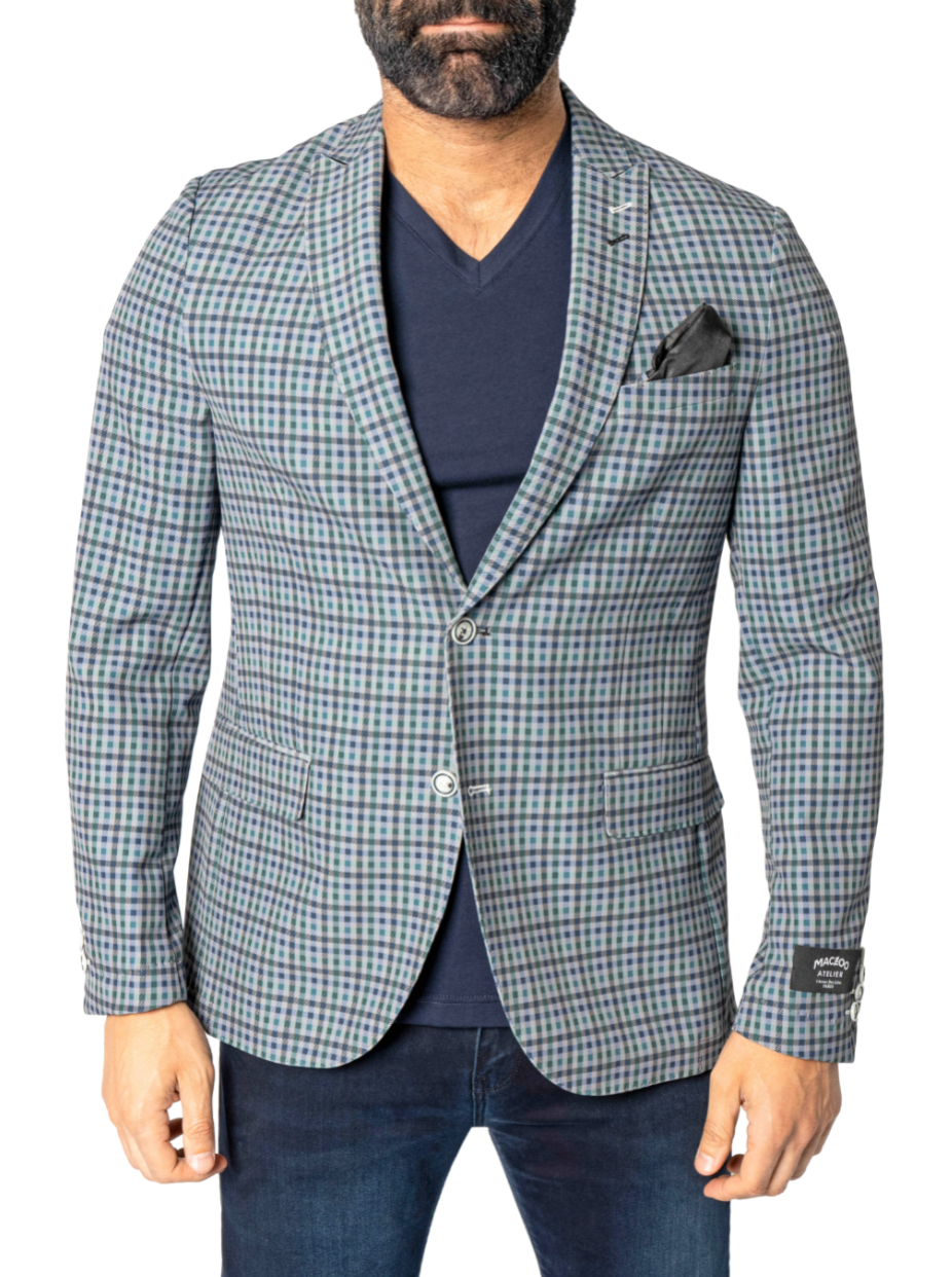 Maceoo Irish Green Gingham Blazer