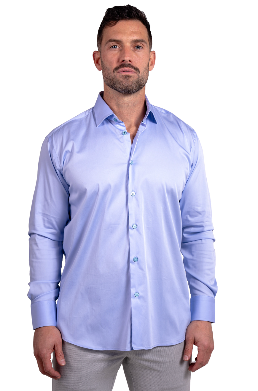 Soft Stretch Light Blue Dress Shirt