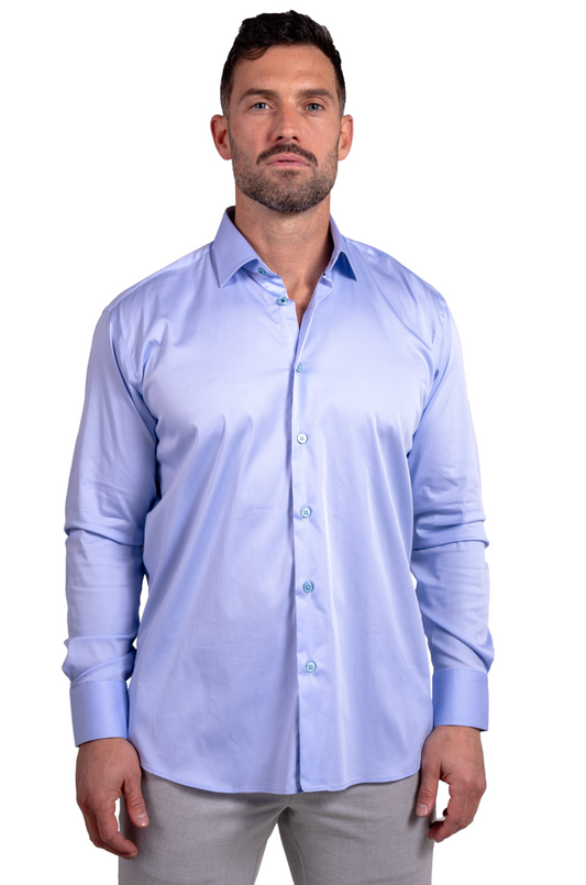 Soft Stretch Light Blue Dress Shirt