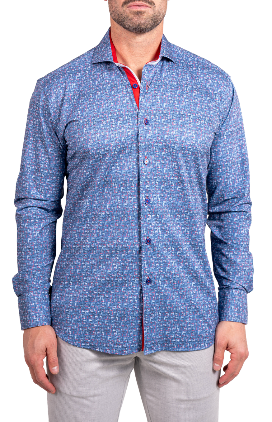 Geo Dash Einstein Stretch Button-Up