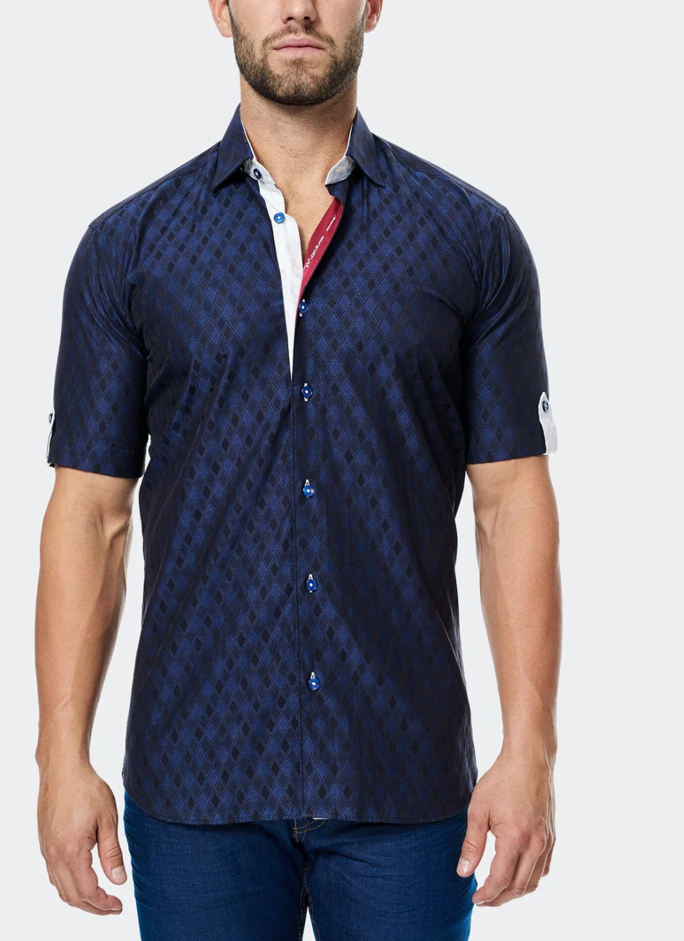Fresh Navy Losange Button Up
