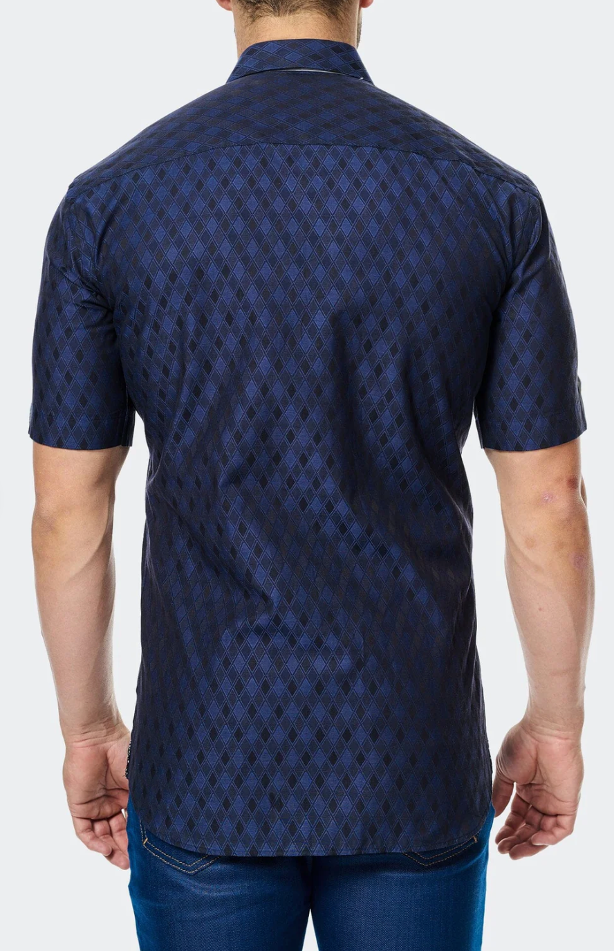 Fresh Navy Losange Button Up