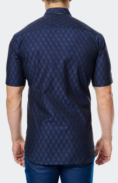 Fresh Navy Losange Button Up