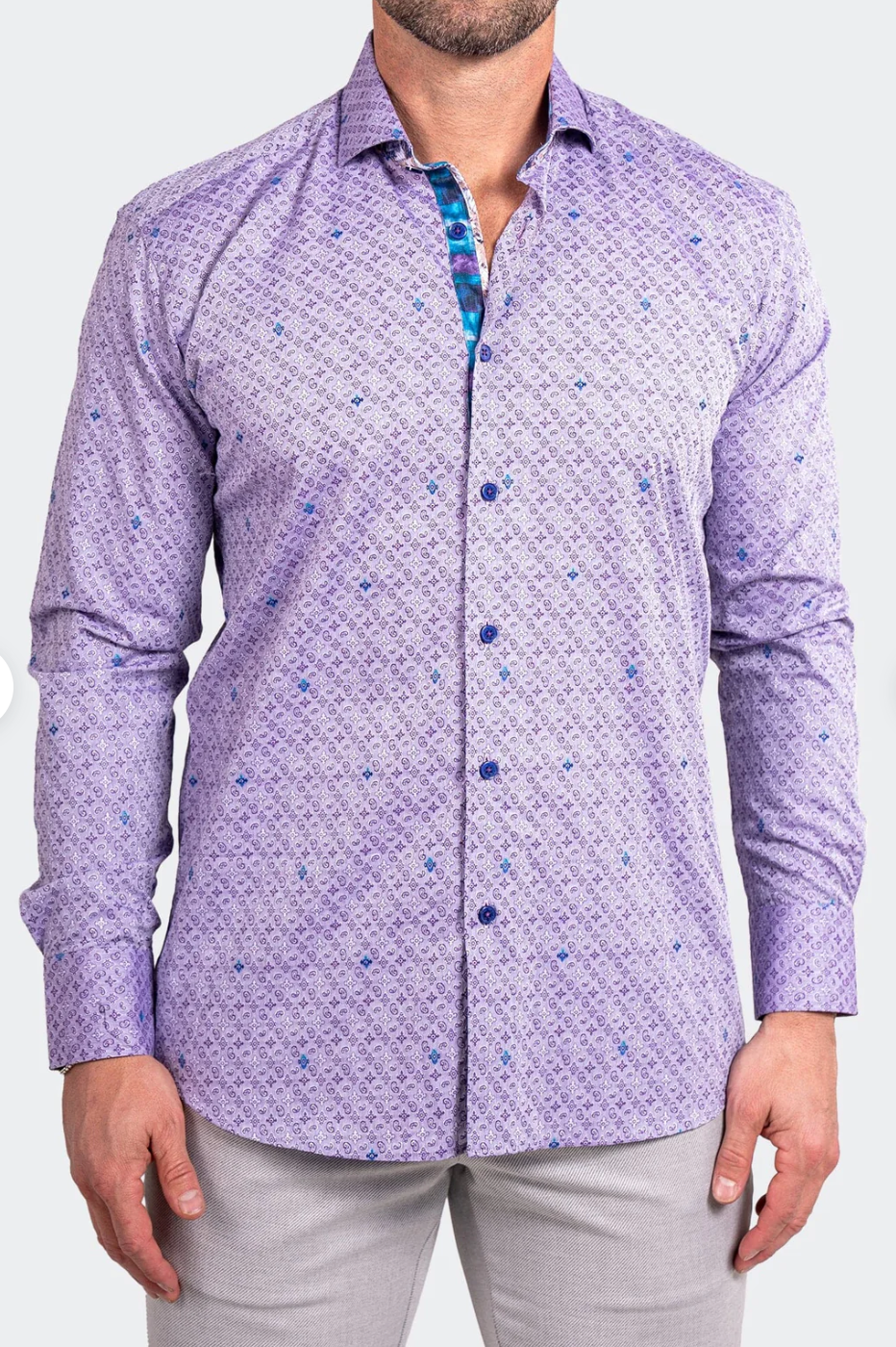Eins Ascension Purple Button Up