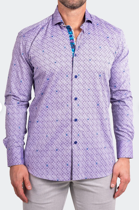 Eins Ascension Purple Button Up