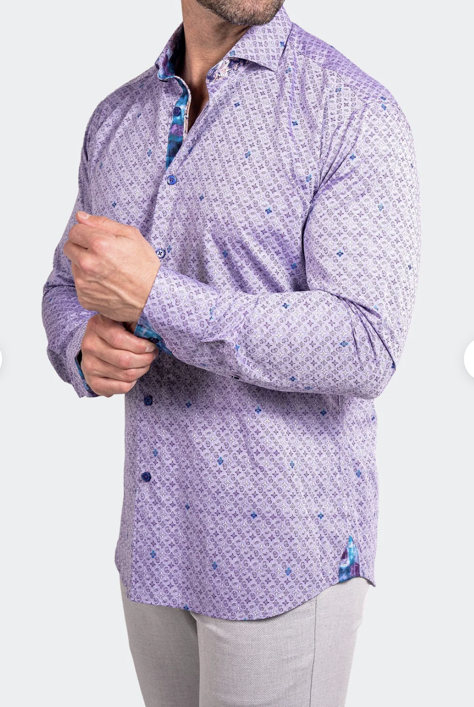 Eins Ascension Purple Button Up