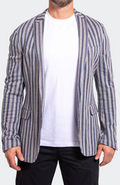 Grey and Blue Stripe Blazer Sport Coat