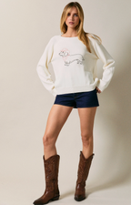 Cowboy Dog Graphic Sweater