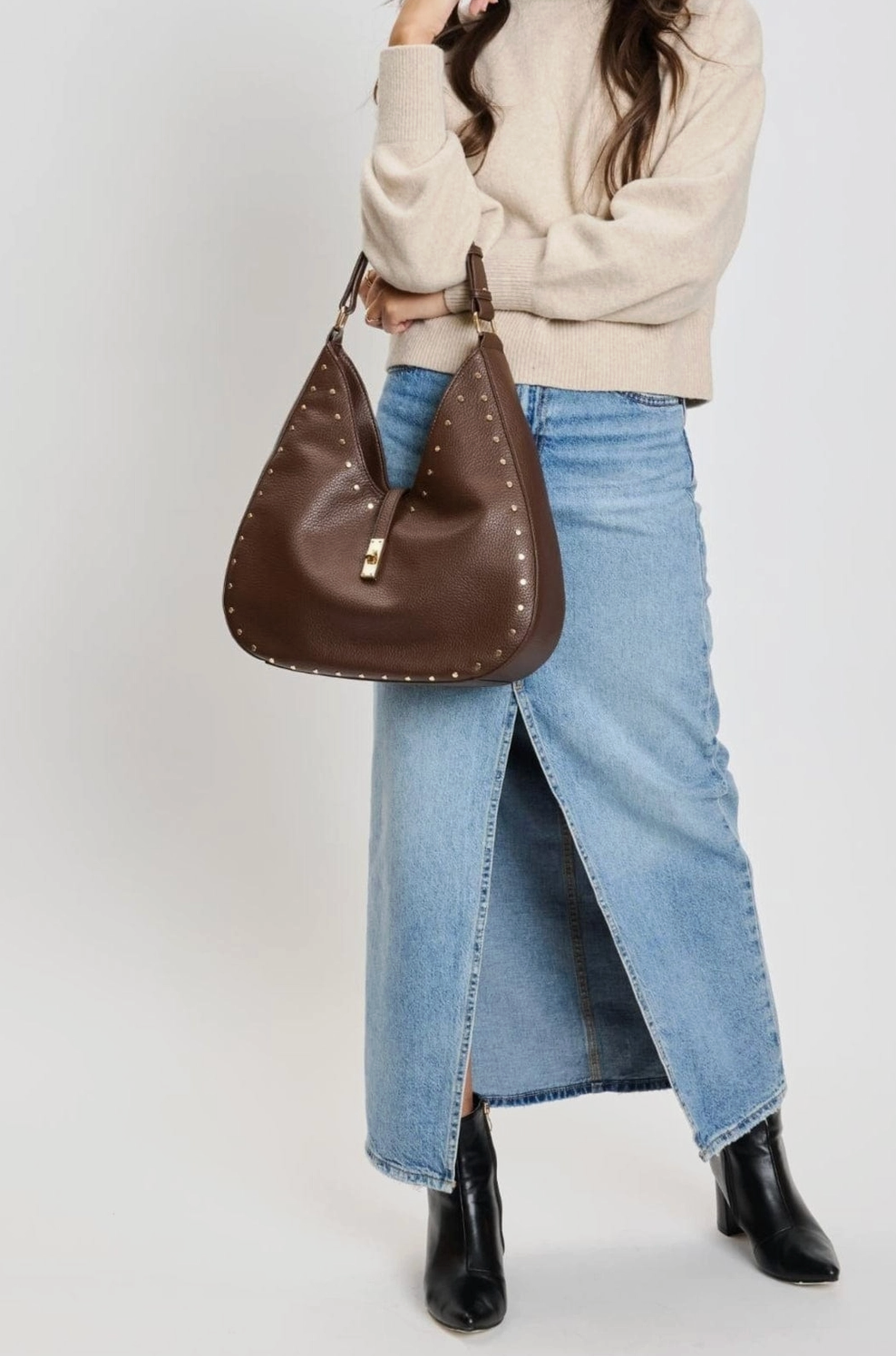 Olivia Studded Hobo Bag