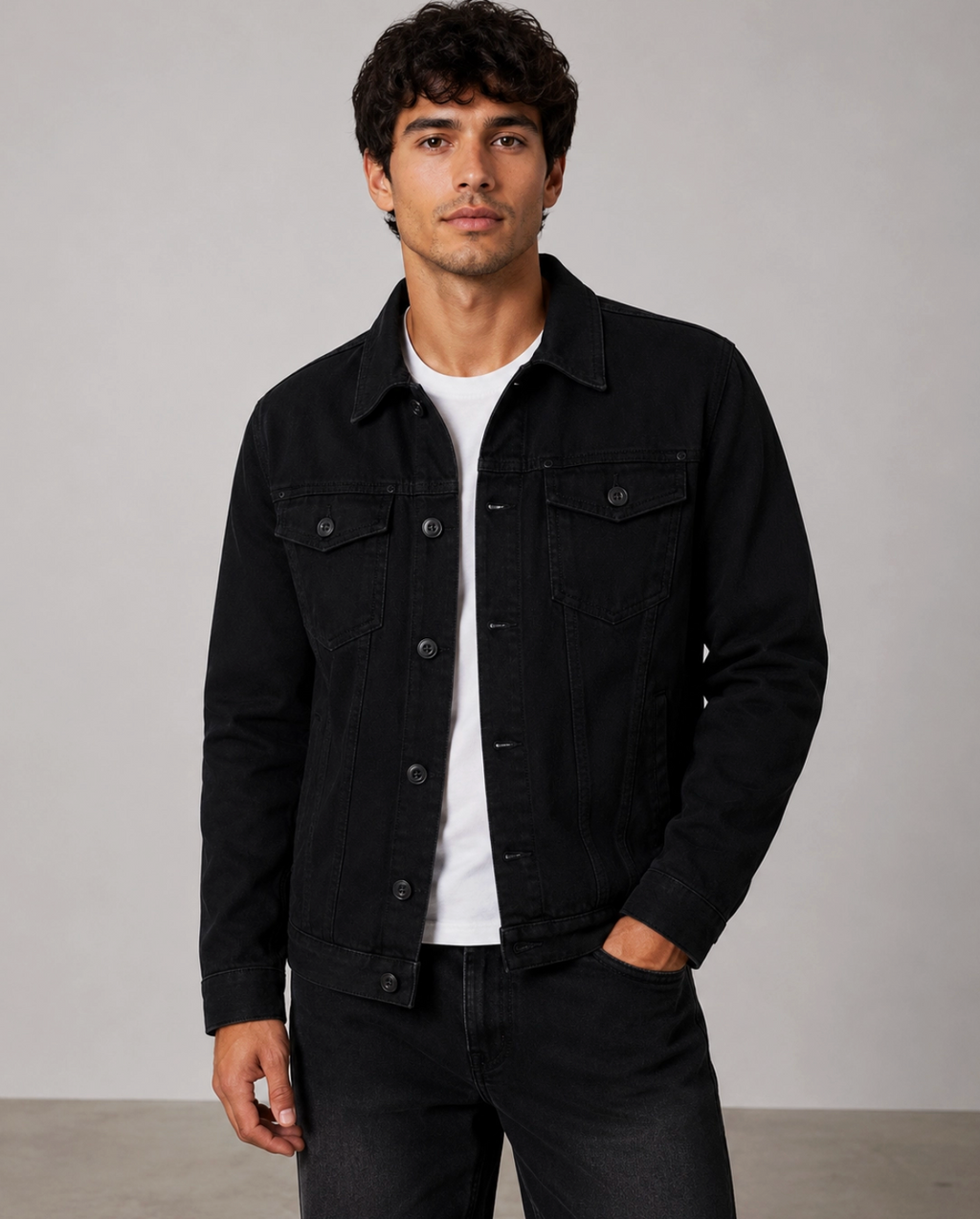 Men's Black Denim Jacket