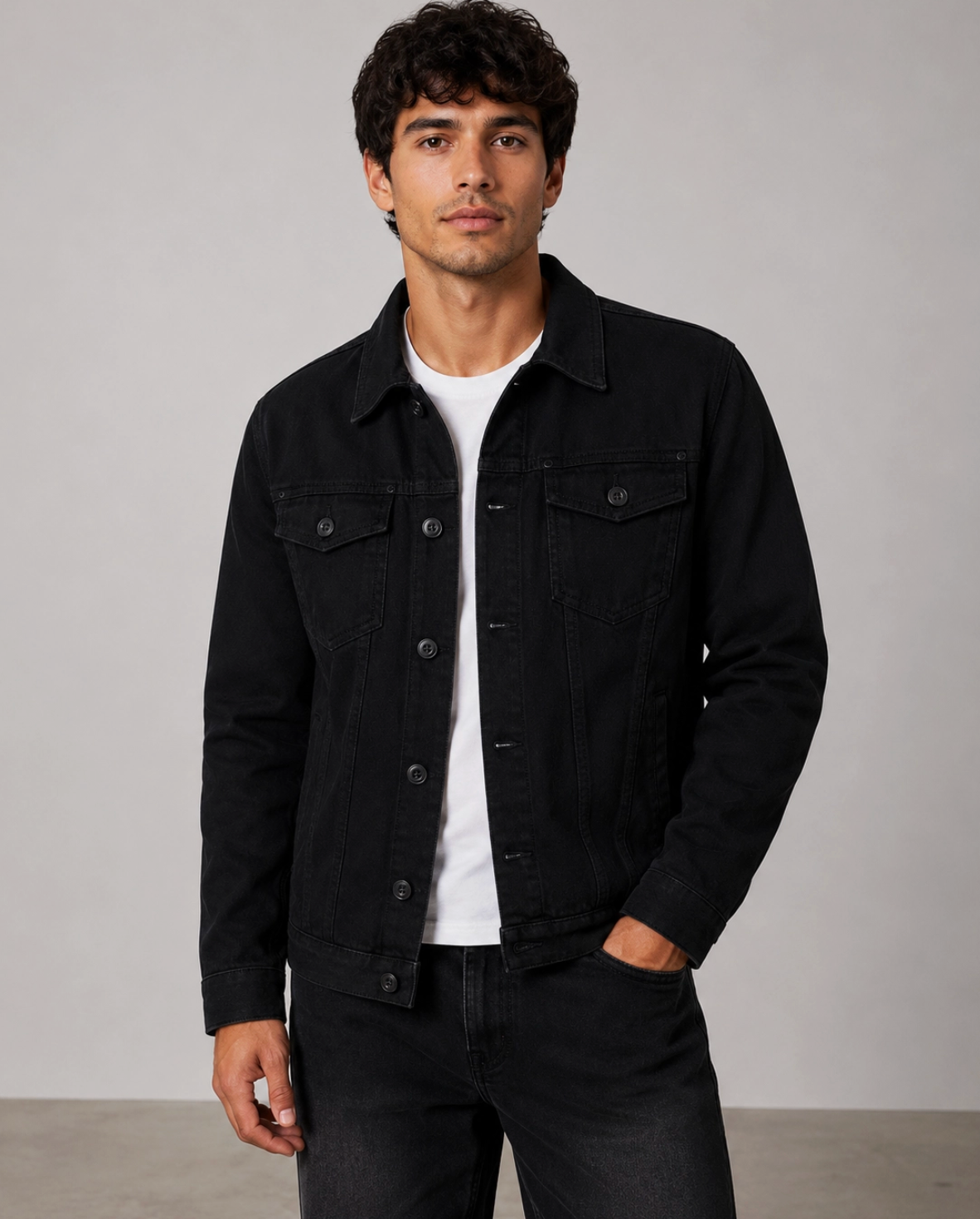 Men's Black Denim Jacket