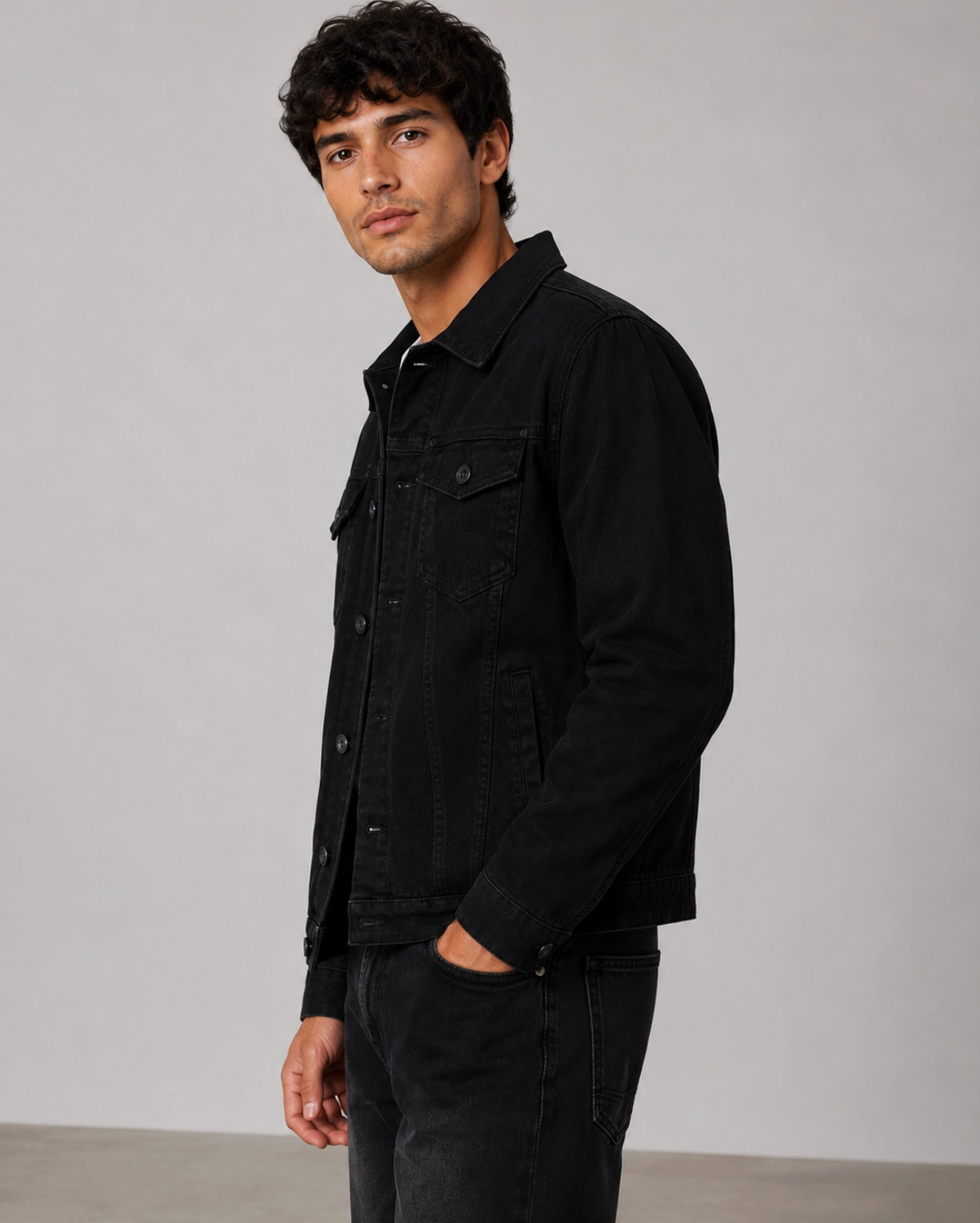 Men's Black Denim Jacket