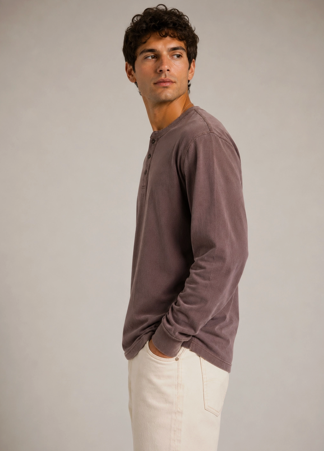 Men's Henley Long Sleeve Shirt