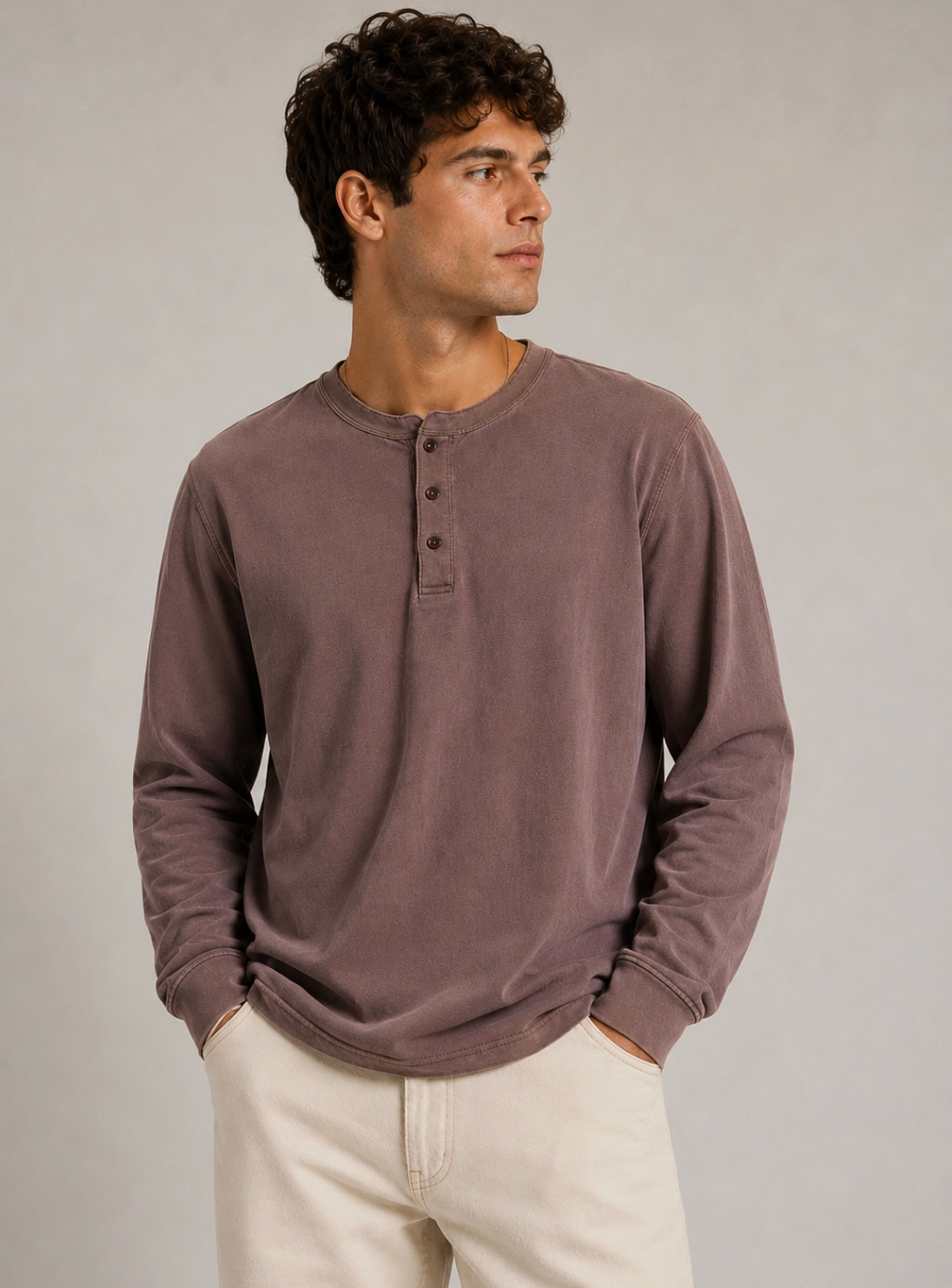 Men's Henley Long Sleeve Shirt