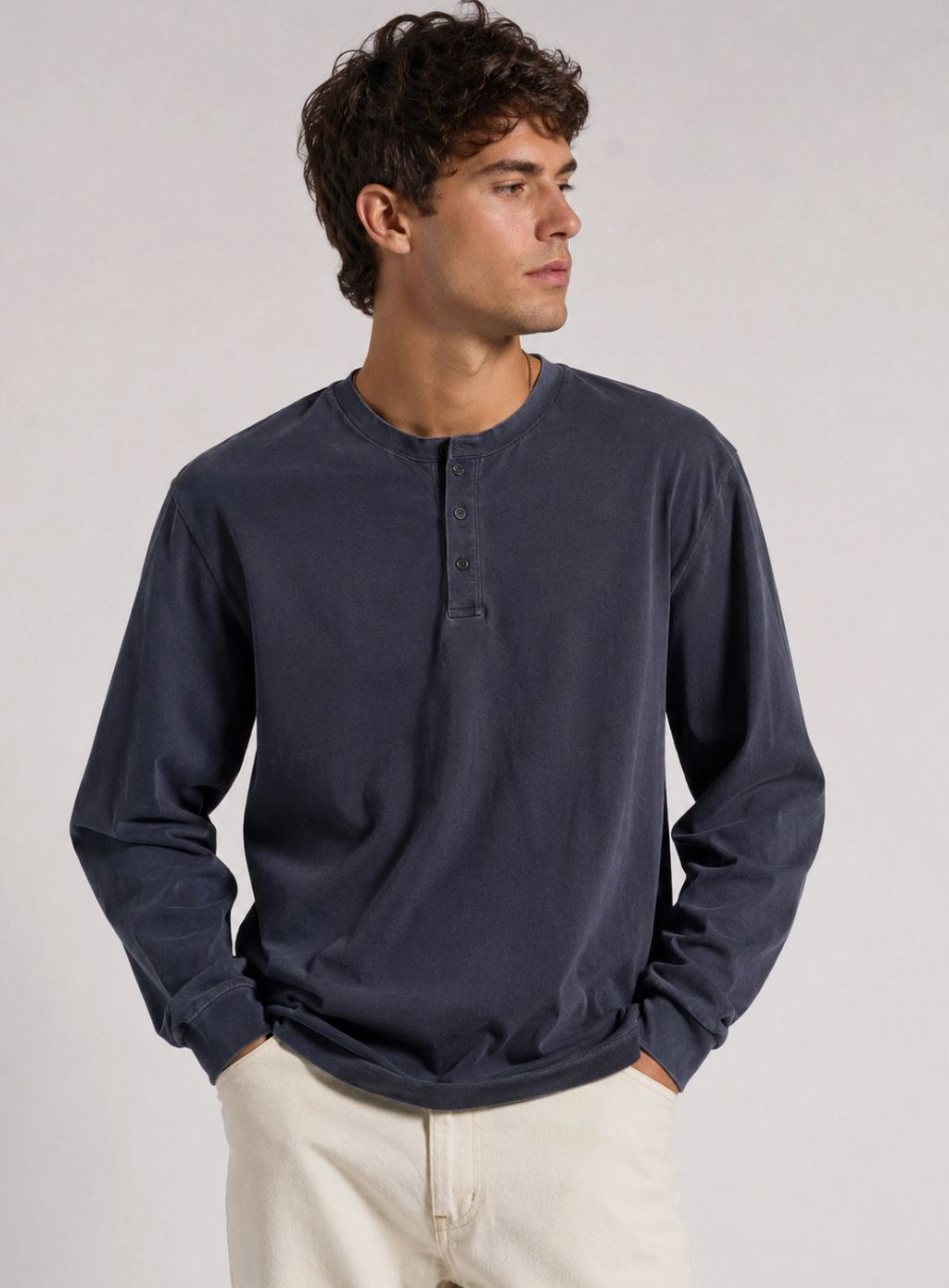 Men's Henley Long Sleeve Shirt