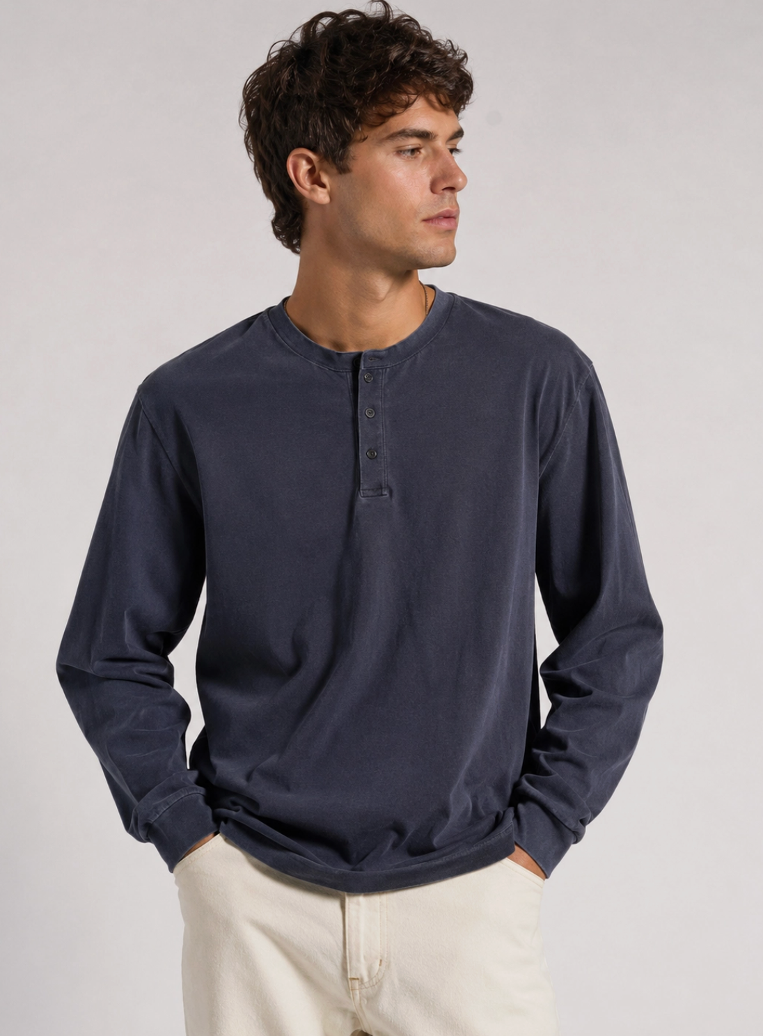 Men's Henley Long Sleeve Shirt